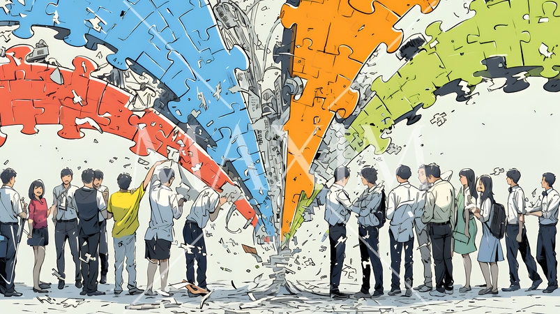 みんな社会のピースなんだよ：秩序ある社会生活をしている反面、独自性が喪失している。