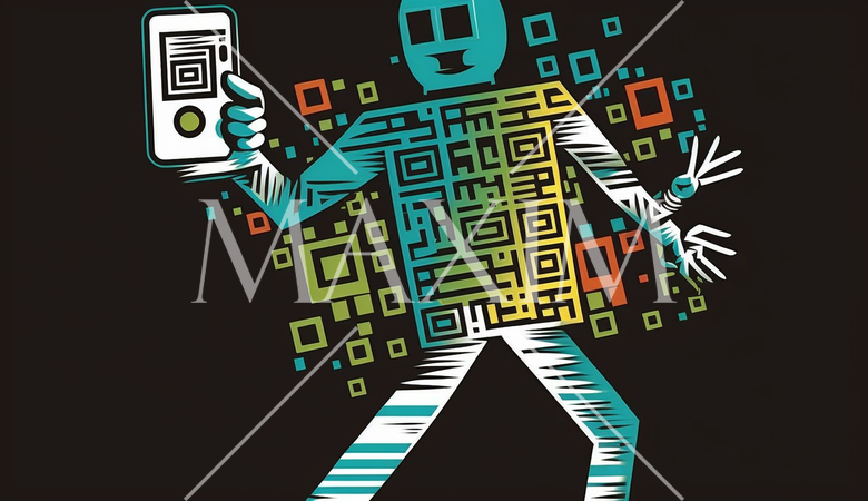 人間版QRコード（QRコードみたいに平板な人）：AI・デジタル思考人間