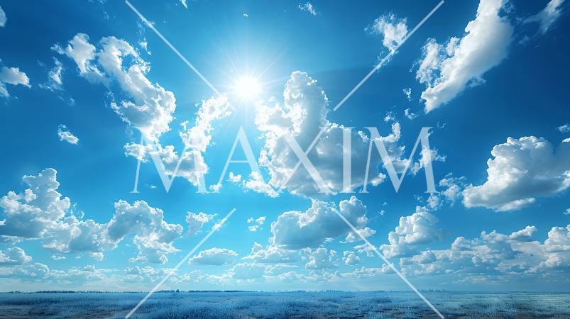 藍色の空と柔らかい積雲