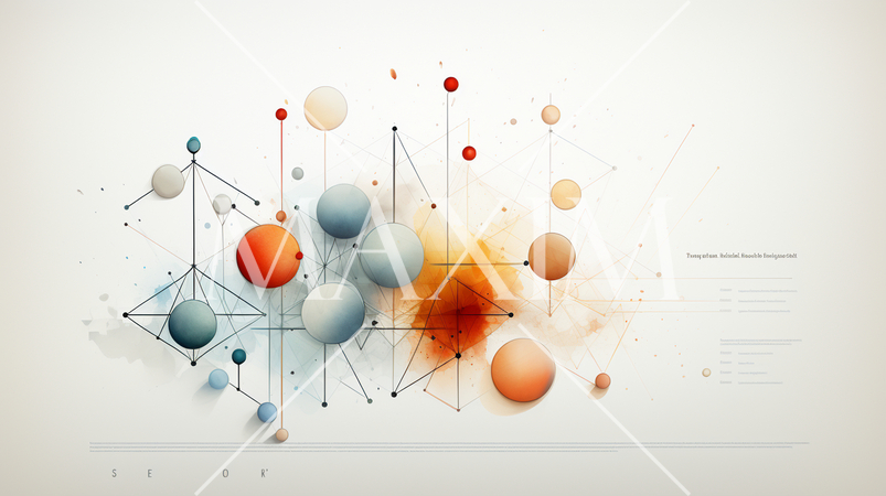 シンプルでポップで幾何学的な水彩画背景