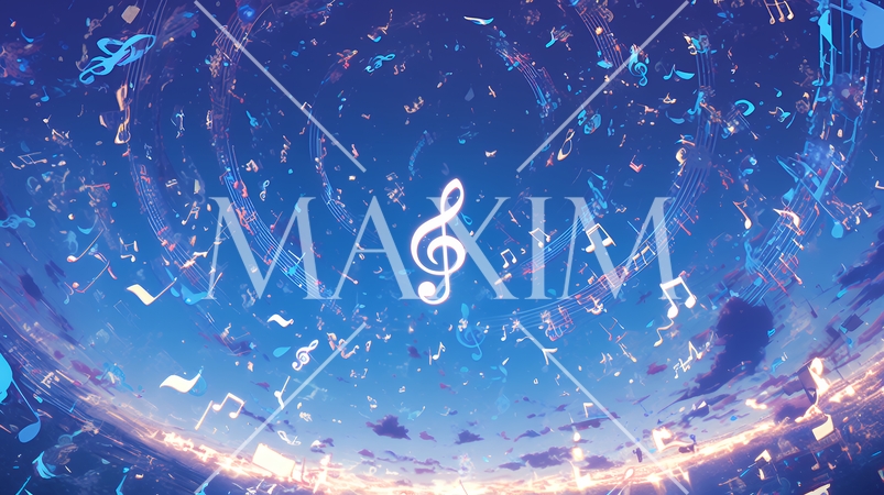 音符など音楽記号をテーマにした背景画像