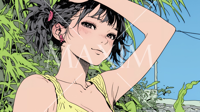 気恥ずかしそうに頭をかき、ごまかすような仕草を見せる若い女性