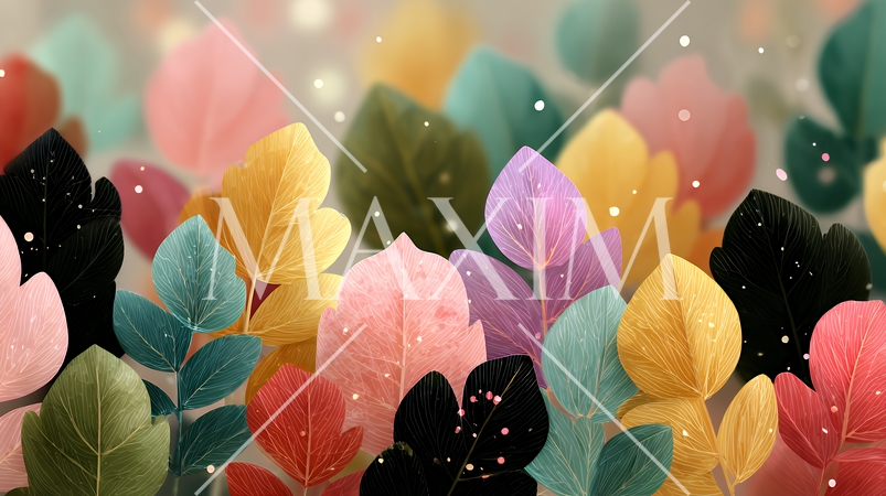 秋の紅葉の葉のフラットな背景画像