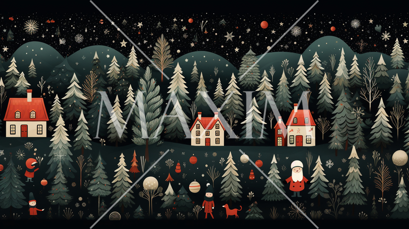 クリスマス関連の連続絵柄の背景図案