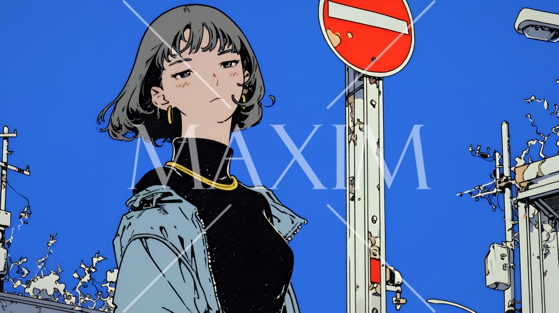 Noという意思表示：進入禁止マークと無表情な女性で表現