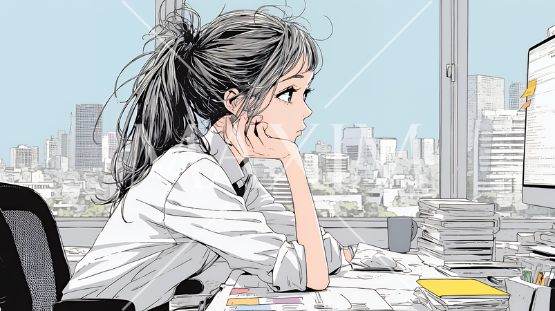 迷いに囚われ、決断できないビジネスウーマン