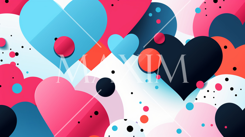 ハートがいっぱいのコピースペースのあるカラフルな背景