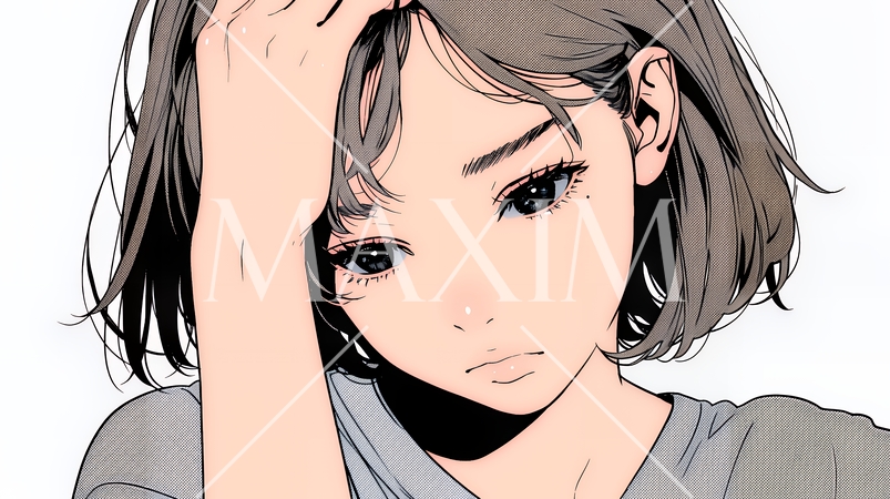 戸惑いの表情の若い女性：困惑した微妙な感情を浮かべた女性