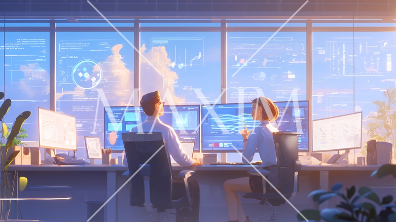 オフィッスで二人でミーティングをしている