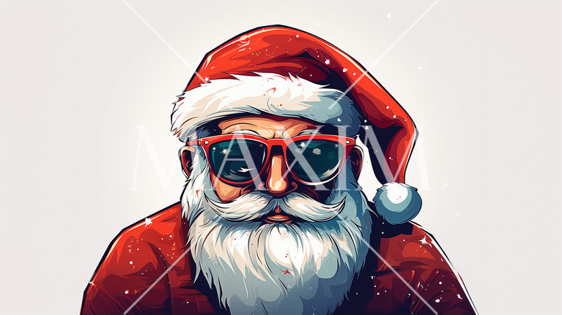 雪目になってサングラスを掛けているサンタクロース