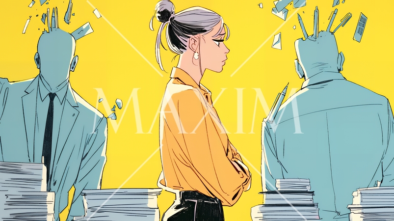 仕事で対立しているビジネスパーソン