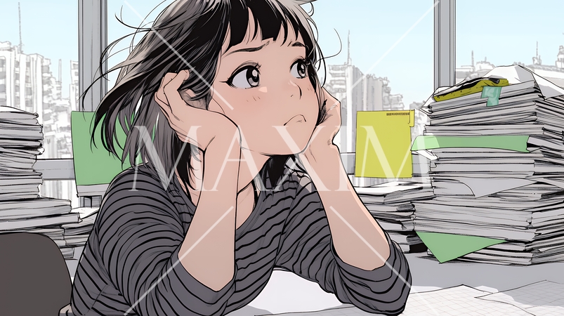 仕事で失敗をしてお手上げ状態の女性