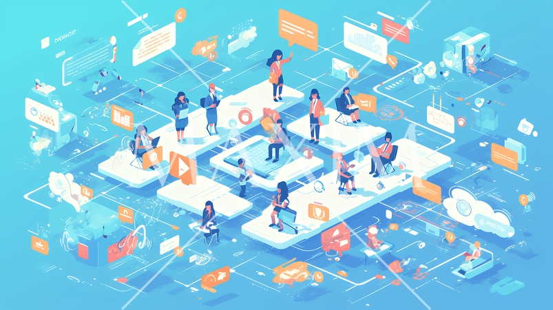 ビジネスは様々な要素と人々が絡み合っていることをイメージ