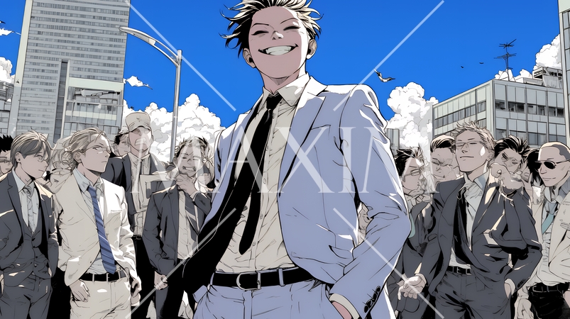 仕事が成功して喜びいっぱいのビジネスパーソン