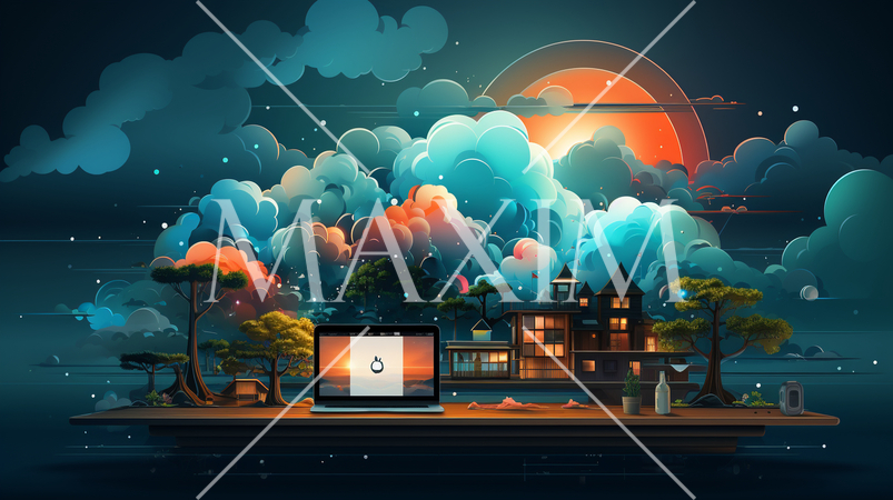 在宅勤務の抽象的イメージ