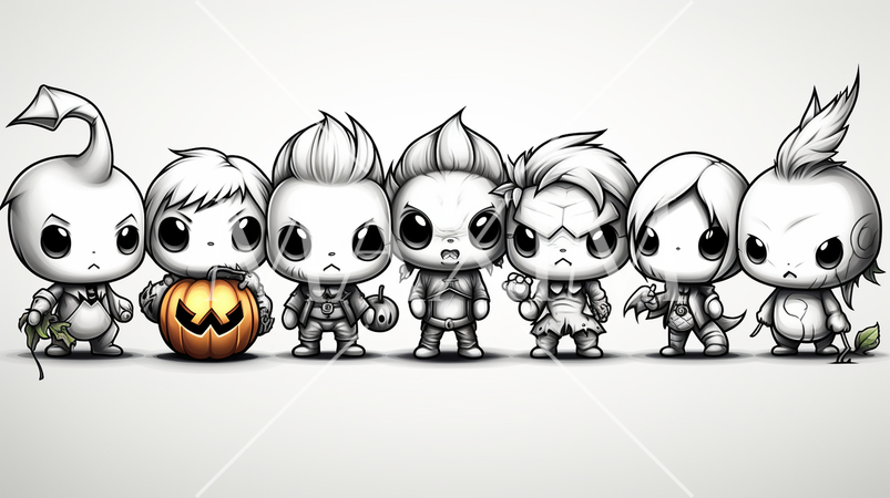 少し怖くてかわいらしいハロウィン用のイラスト