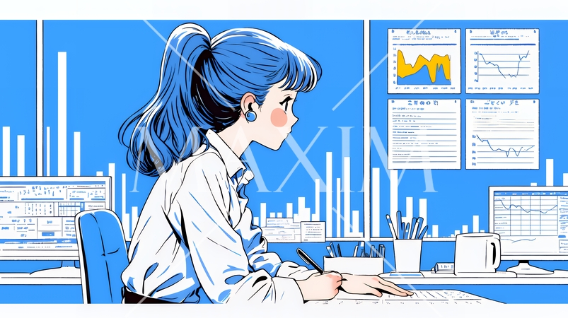 スキルアップで成長するビジネスパーソン｜自己研鑽とキャリア開発のコンセプトイラスト