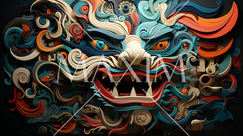 龍のキュービズム的な表現