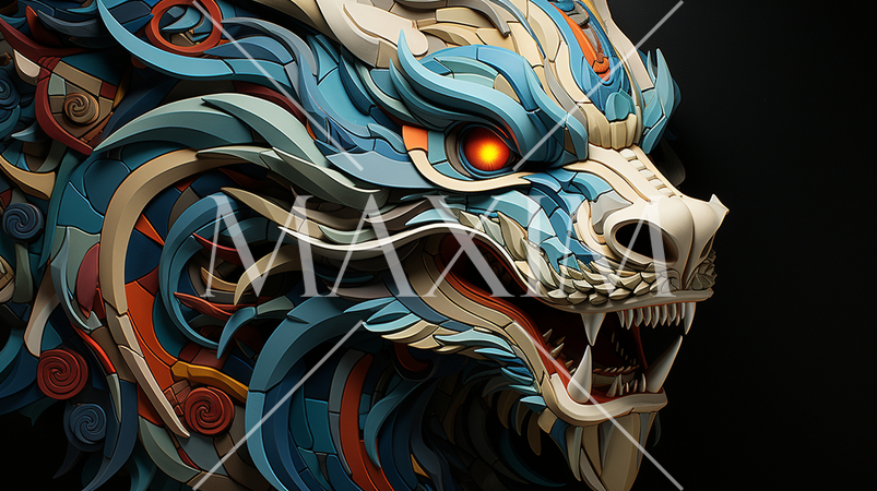 龍のキュービズム的な表現