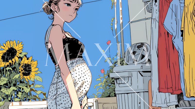 妊娠している若い女性