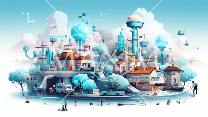 インターネット・オブ・シングス（IoT）：デバイス同士が連携、スマートホームや自動運転車。