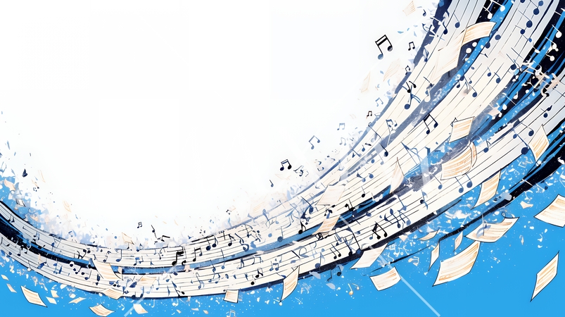 音符など音楽記号をテーマにした背景画像
