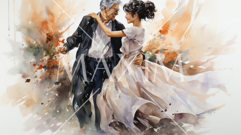 仲良く社交ダンスに興じる老夫婦