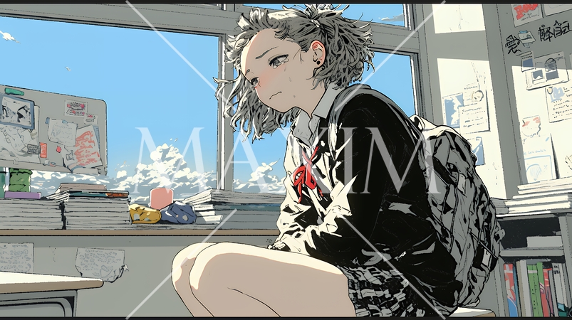 学校でイジメられ、気落ちしている女子高生