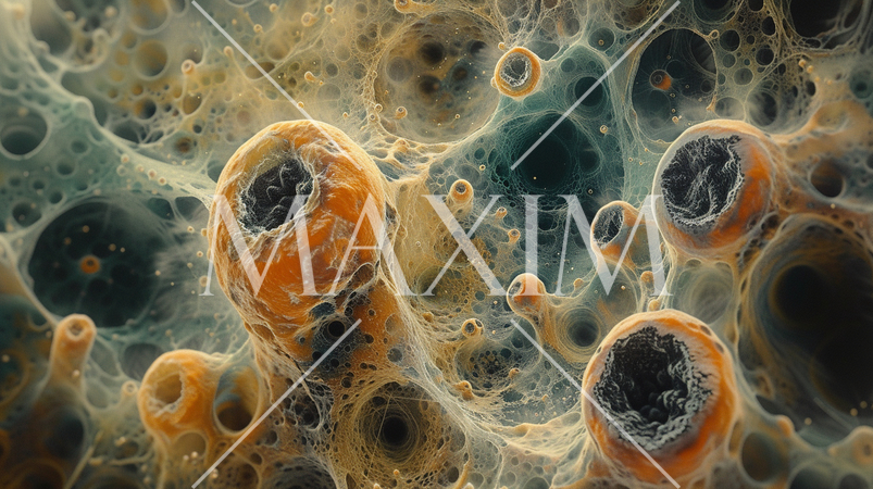 火星とかにいそうな架空の微生物の顕微鏡画像