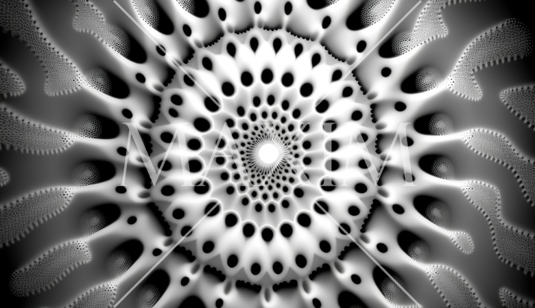 白バックのフラクタル様背景素材精緻CG画