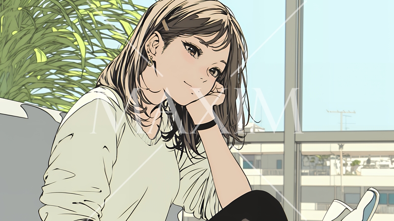 会議で発表している男性に魅了され、新しい恋の予感を抱いた若い女性