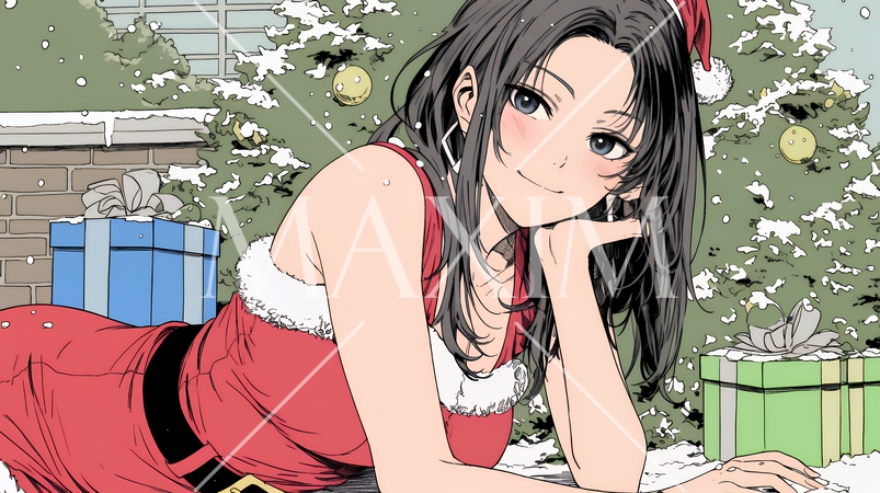 女性のサンタクロース（サンタのコスプレイヤー）