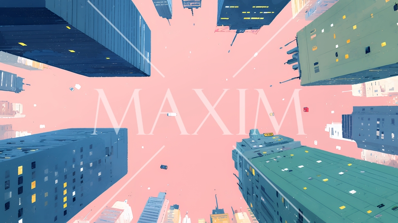 大都市のビル街（ポップでキュートな表現）