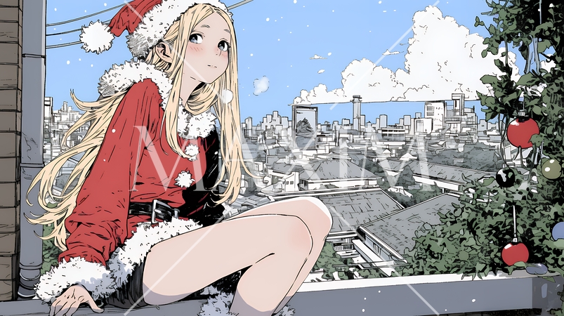 女性のサンタクロース（サンタのコスプレイヤー）