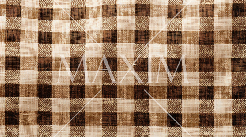 チェック柄の麻の生地の背景画像：精緻CG画像