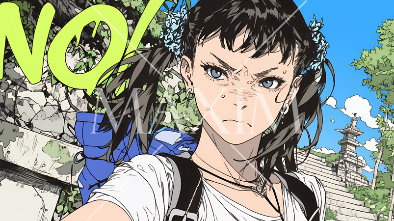 Noという表現を思いっきり顔に表しているる女性