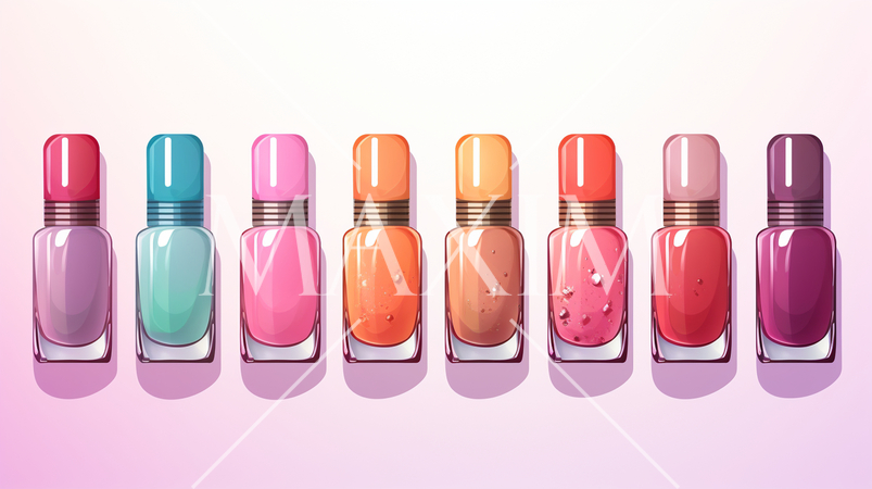 色とりどりのマニキュアのイラスト：プリファレンスシート