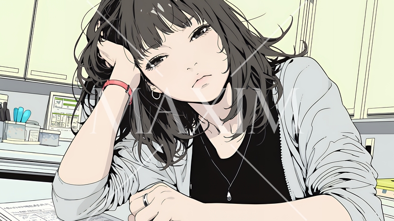 家計簿が赤字：心配事を抱えて憂鬱な気分の若い女性