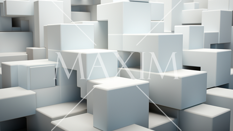 白色基調の立体的なジオメトリックな背景画像