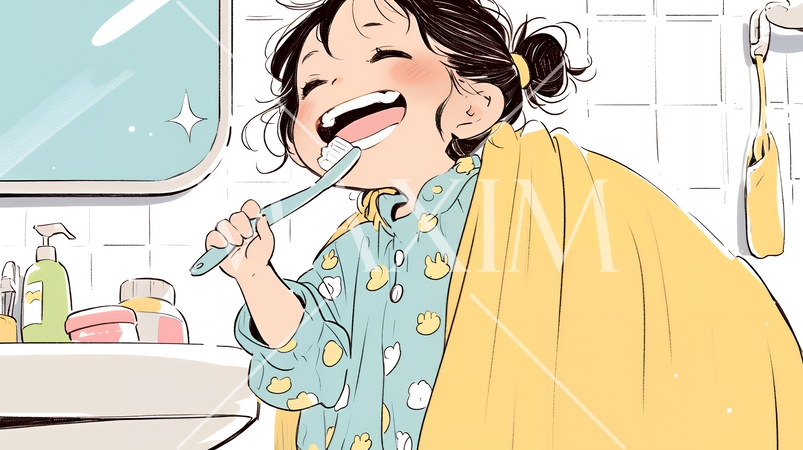 歯磨きは大事：歯磨きを習慣づけよう。虫歯予防週間用