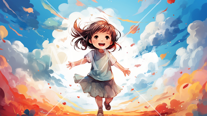 幸せな夢の中にいる少女