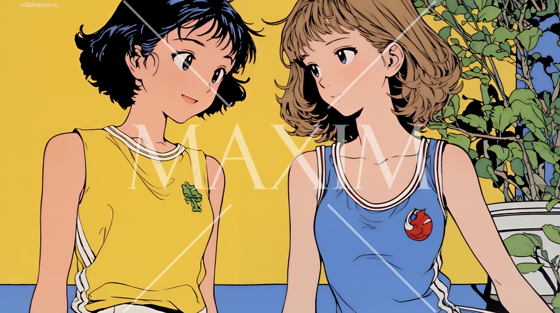 タンクトップを着た健康的な若い女性たち