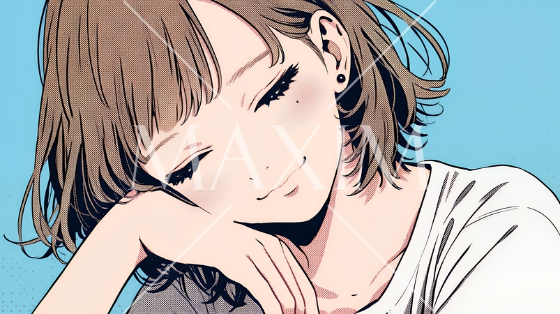 「うふふ」と微笑んでいる若い女性