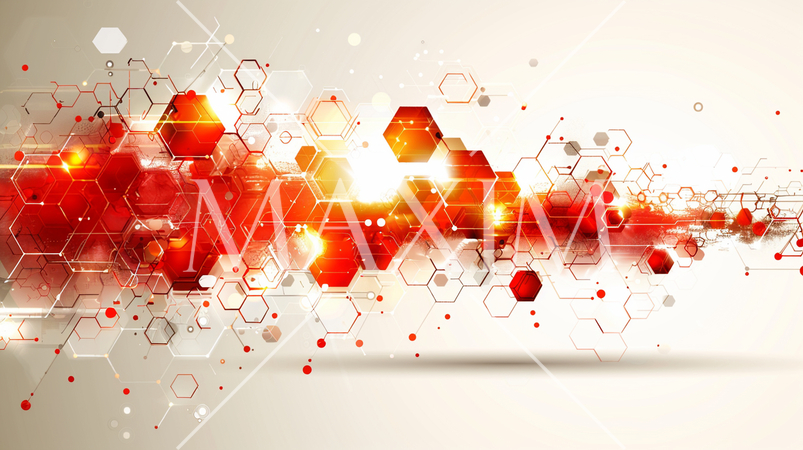 化学構造式のような幾何学的な模様の背景