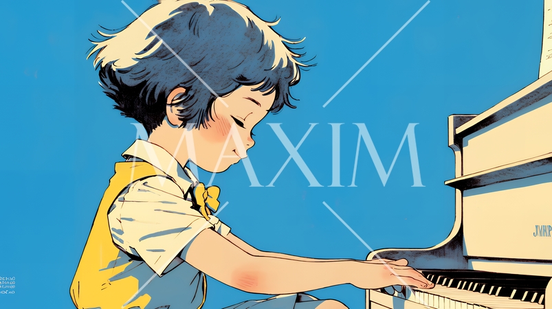 ピアノの発表会（コンクール）に出場している女の子