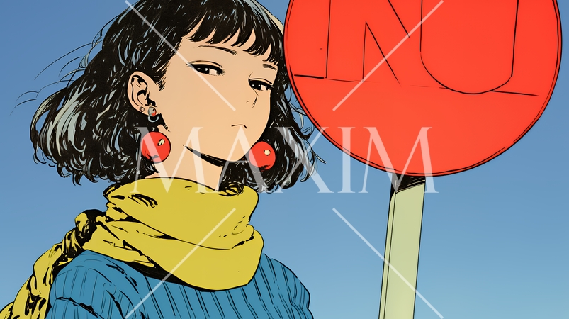 Noのレッドカードサインを出している女性