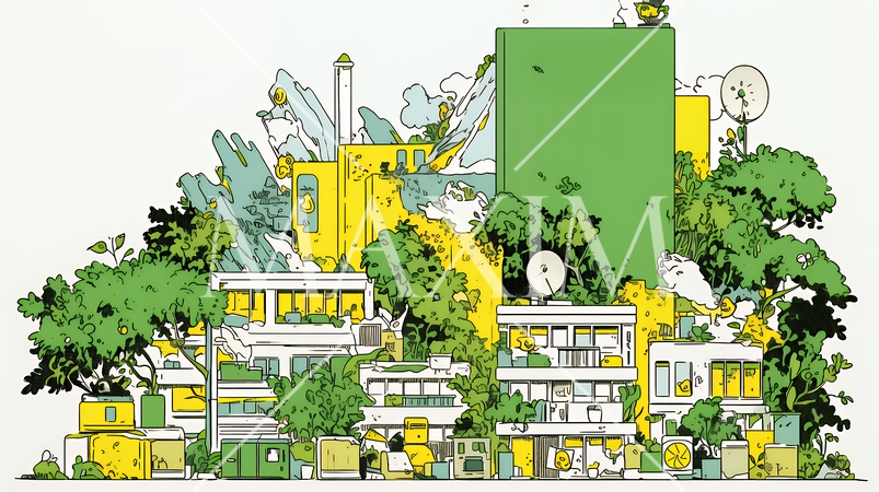 ESG経営とサステナビリティのビジネスコンセプト｜環境・社会・ガバナンスを表す企業向けイラスト