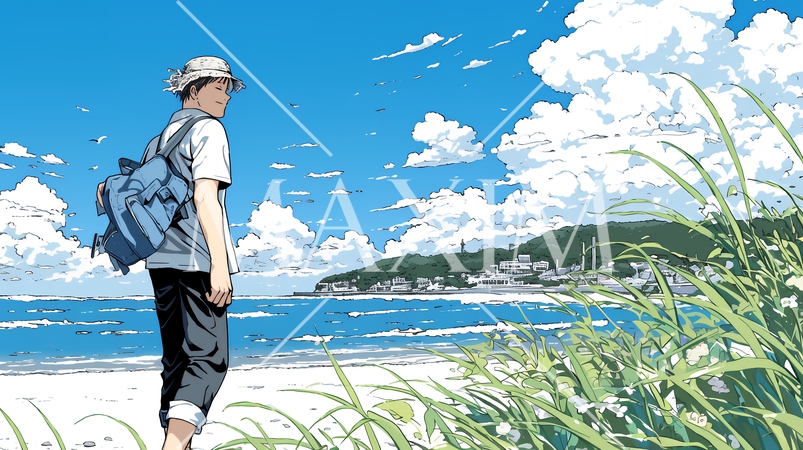 夏の終わりの海と空