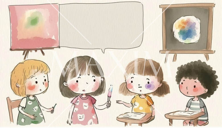 仲良しでお勉強会中の子供達