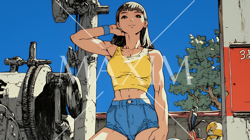 筋肉隆々の若い女性